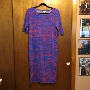 EUC LuLaRoe Julia XL Hidden Unicorn Design